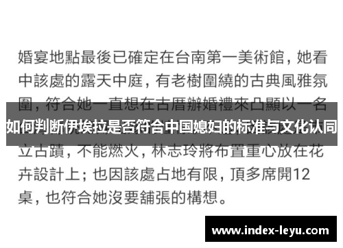 如何判断伊埃拉是否符合中国媳妇的标准与文化认同